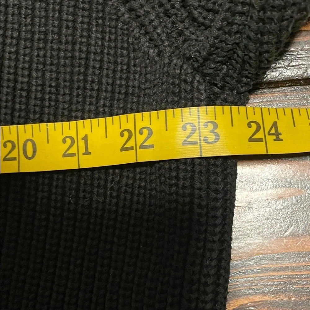 Lauren Ralph Lauren Black Shawl Collar Stiff Ribbed Knit Pullover Sweater